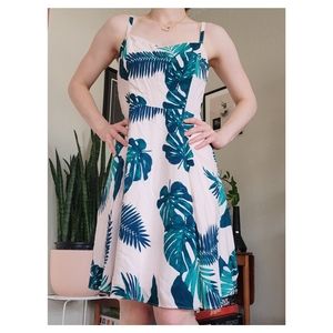 Monstera and Palm-Patterned Sun Dress